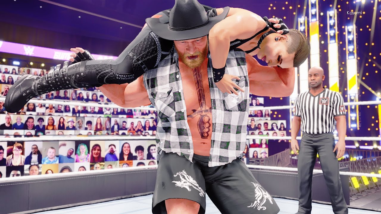WWE 2k22: Rhea Ripley vs Brock Lesnar, intergender wrestling