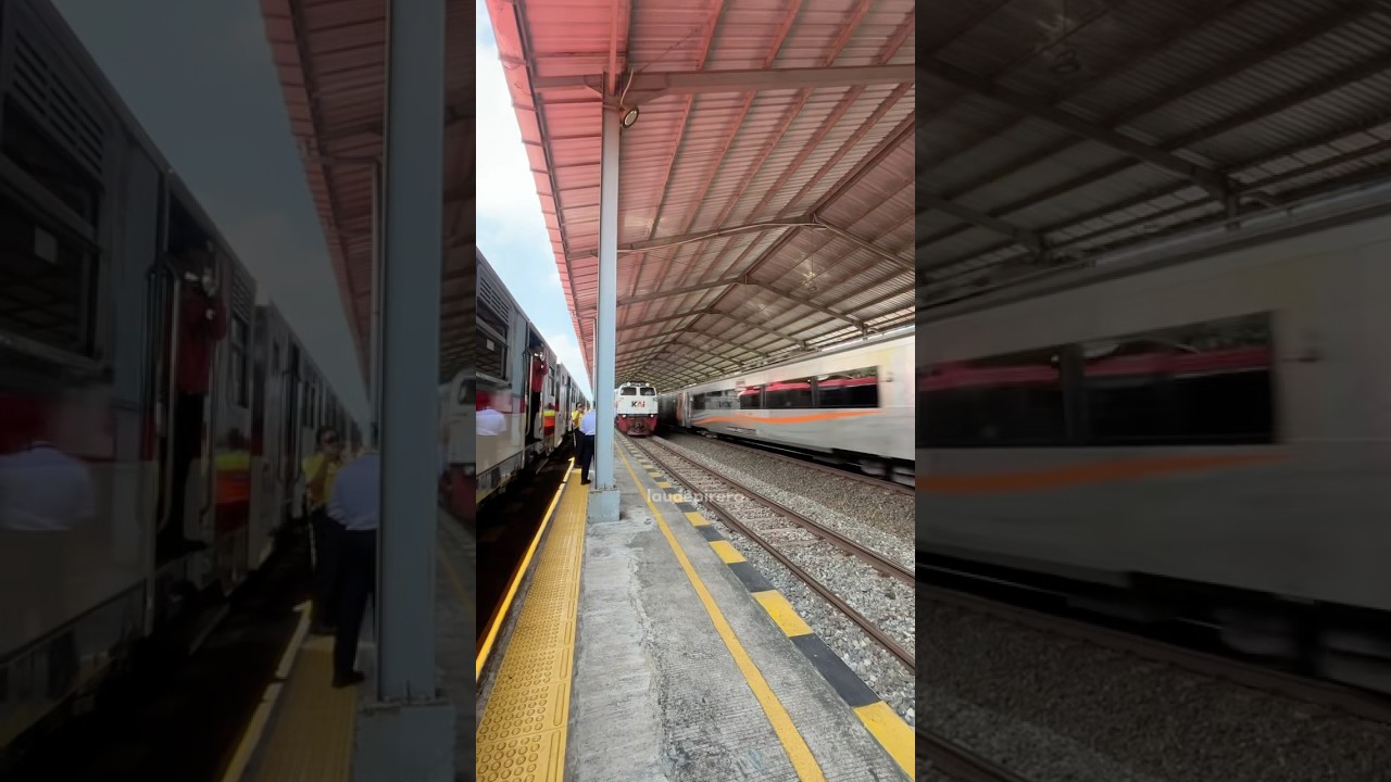 Full speed 🔥 Dua kereta api Argo Wilis ngebut di Stasiun 