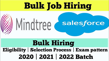 Mindtree | Salesforce Off Campus Drive 2022| 2021 | 2020 Batch Recruitment 2022 | Job in Salesforce