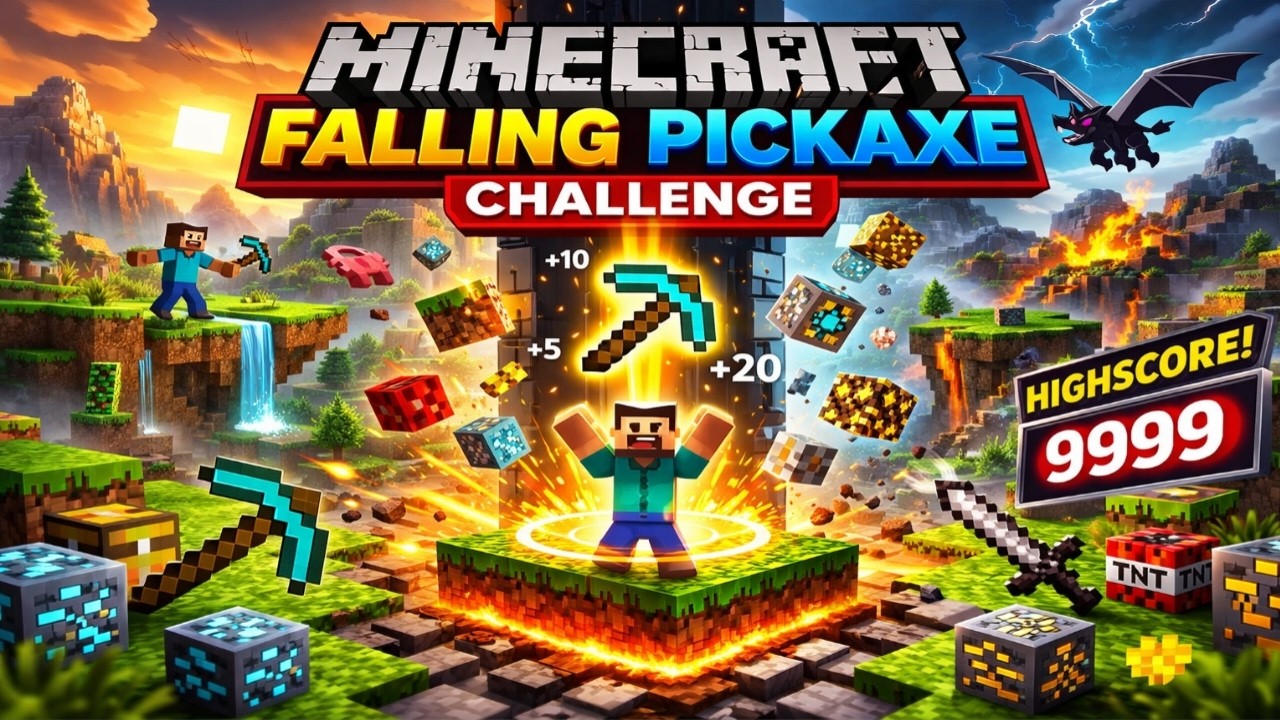 🔴Minecraft Falling Pickaxe #shorts #live