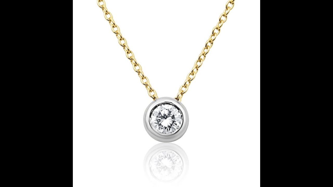 9k White Gold Diamond Floating Pendant & 9k Italian Necklace HD 1080p