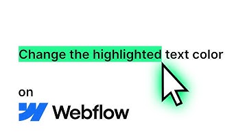 How to change highlighted text color on your Webflow website?