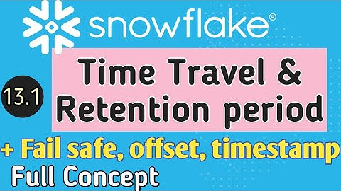 What is a Time Travel ? Retention period  and Fail safe full Concept  | offset and timestamp