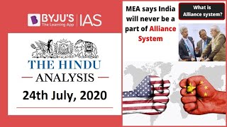 'The Hindu' Analysis for 24th July, 2020. (Current Affairs for UPSC/IAS)