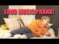 WAKING ANGRY GRANDMA UP WITH LOUD MUSIC PRANK!