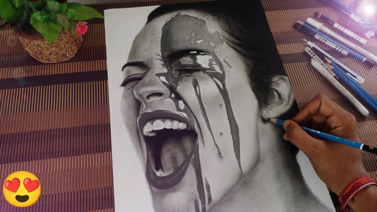 Realistic drawing of girl 🔥#art#drawing#trending#viral