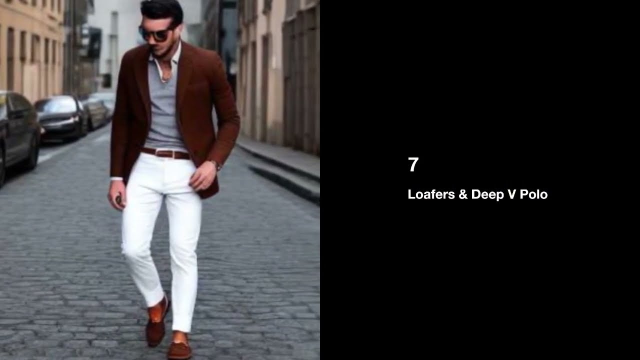 Light blue shirt  white trousers  loafers  Mens fashion casual outfits White  pants men Mens fashion classy