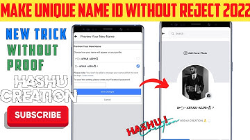 How to make unique name facebook account without proof 2022 | without reject 2022 | hashu Creation