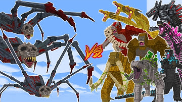 TITANUS ABADDON vs GODZILLA LEGACY OF TITAN | MINECRAFT PE BATTLE