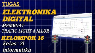 MEMBUAT TRAFFIC LIGHT 4 JALUR MENGGUNAKAN APLIKASI ELECTRONICS WORKBENCH (EWB) Elektronika Digital