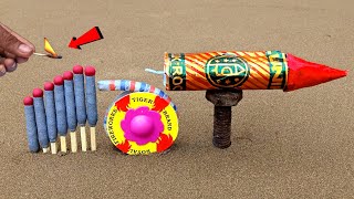 Diwali Rocket And ground Chakkar Amazing Experiment | Matchstick Chain reaction Domino | 😱