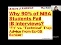 Why 90% of MBA Students Fail IB Interviews