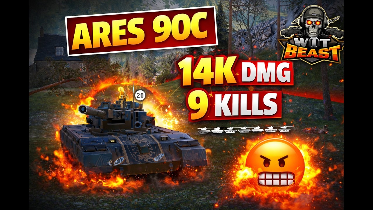 ARES 90C – 14K DAMAGE 9 KILLS | Insane Carry Game WoT