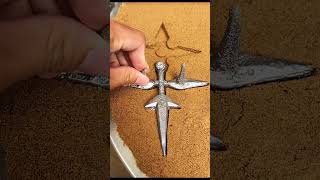 MOLTEN METAL Kunai Casting is SO SATISFYING!🤯 #shorts
