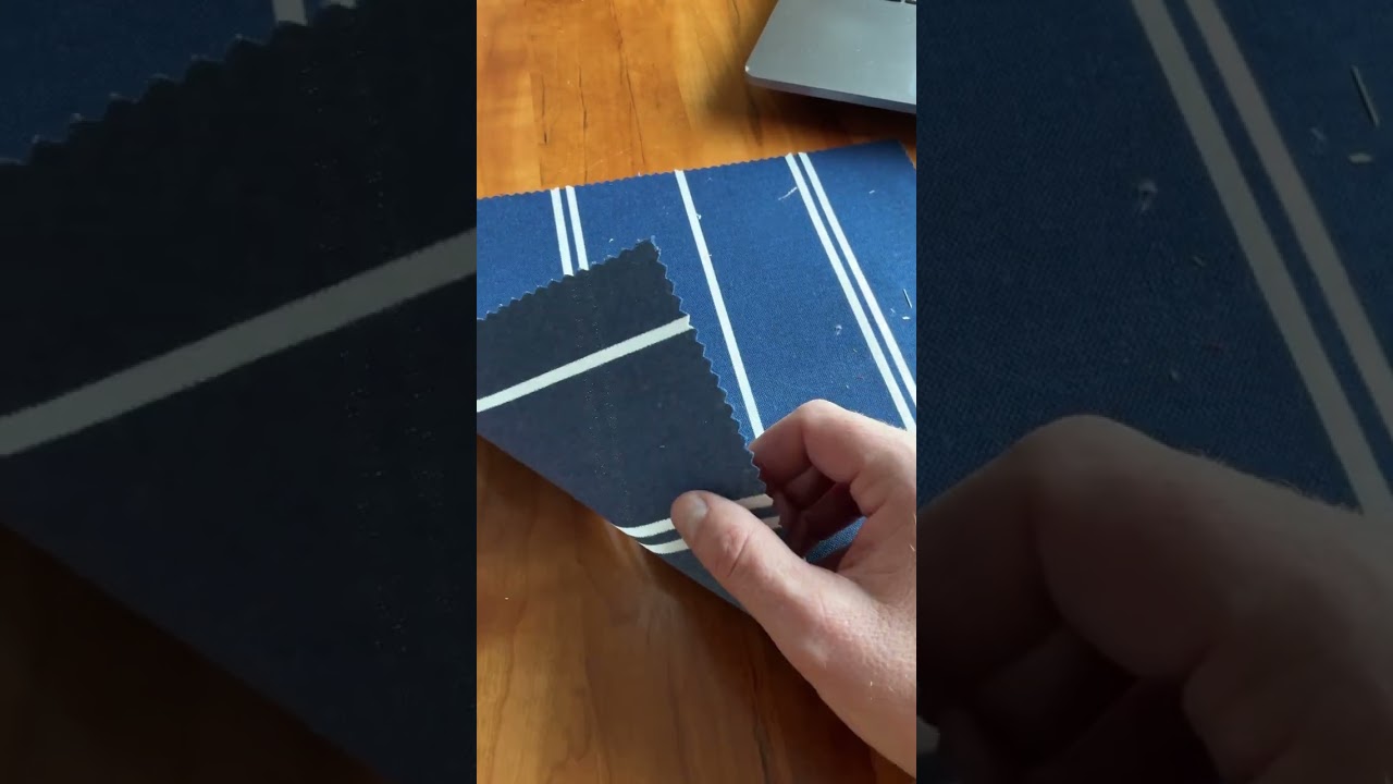 Solarium Pursuit in Navy | OUTDOOR Home Decor Fabric | Stripes in Blue / White |  Richloom |...