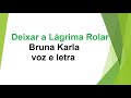 Deixa a lagrima rolar - Bruna Karla  - voz e letra