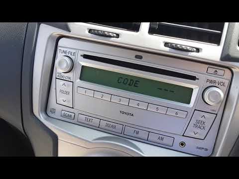 2008 Toyota Yaris 라디오 코드