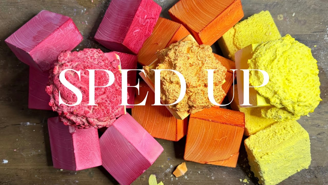 2X Speed | Complimentary Color Trifecta 💛🧡❤️ | Dyed Gym Chalk ASMR | 