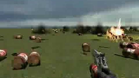 About 900 (of 1000) barrels exploding realtime in Gmod