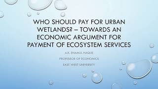 Lecture on PES - payment of ecosystem services of urban wetlands