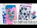 Simple Mask And Heat Embossing Technique - Art Journal Page