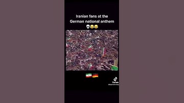 Thumbnail of Iranian fans at the German national anthem