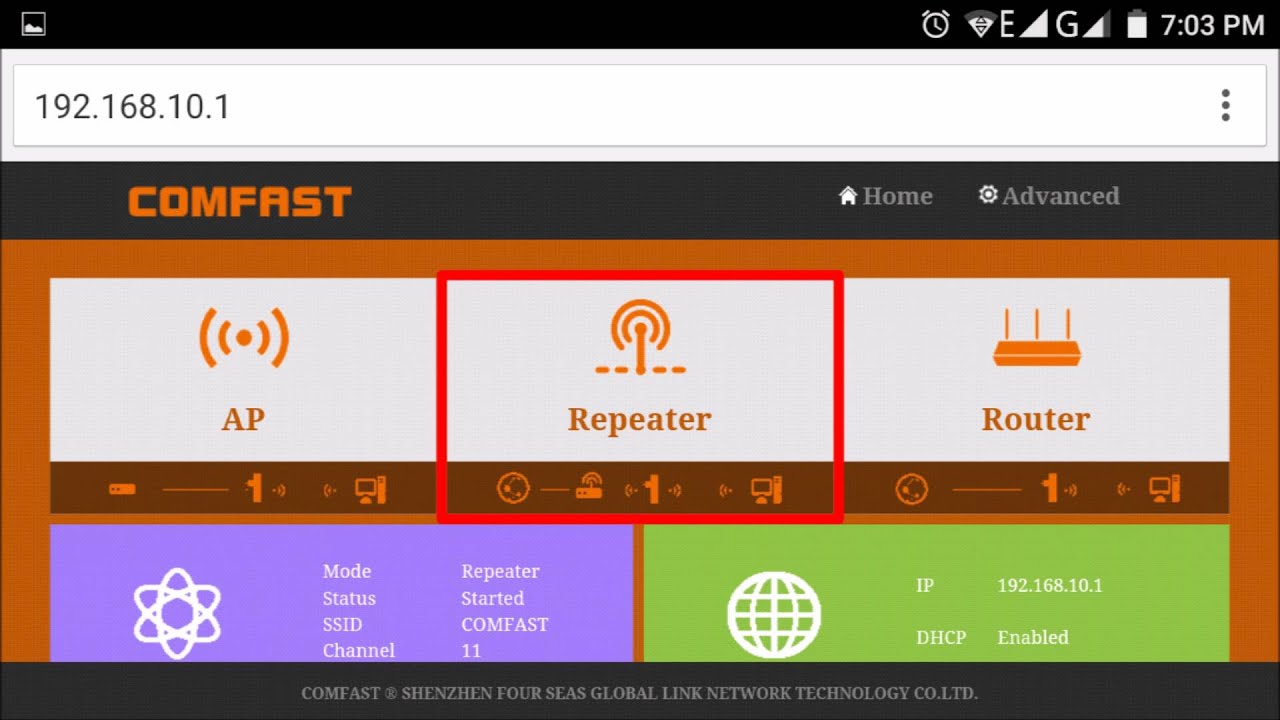 Configuracion de Repetidor Comfast desde un Smartphone - YouTube