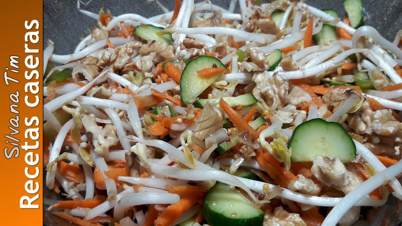 Receta de Ensalada Asiática con Brotes de Soja, Pepino y ...