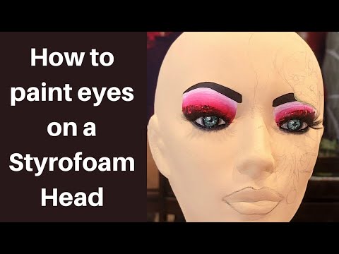 How to paint eyes on a styrofoam head #howtopaintmannequinhead  #paintingtutorial #art 