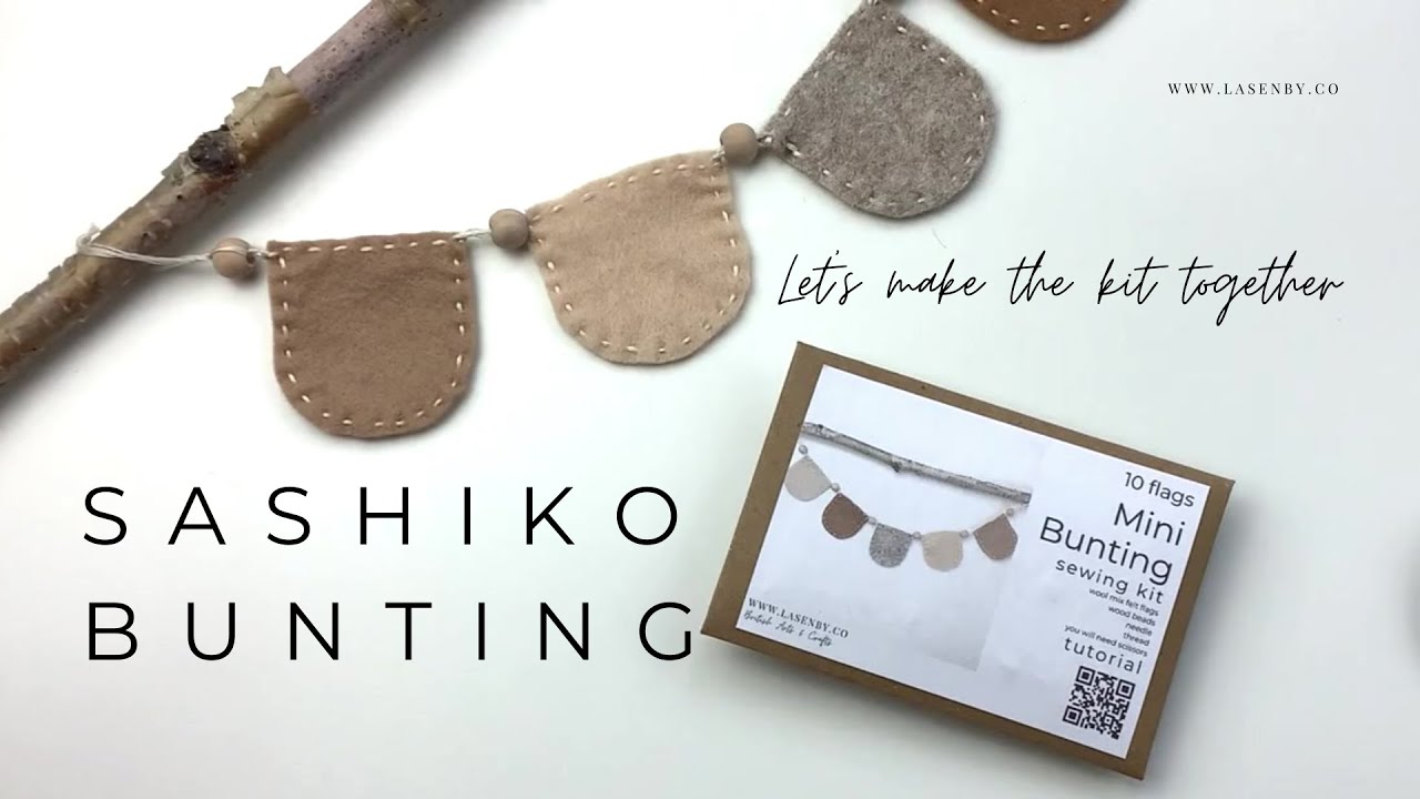 Sashiko Embroider Bunting Beginner Hand Sewing Project & Kit Lovely