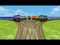 7 Indian Trains Crossing Same Line BRANCHED RAILROAD TRACKS  - Trains Game | Trains Simulator