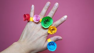 How to make beautiful Rose Ring / DIY paper rose ring / Paper craft ideas – Làm chiếc nhẫn hoa hồng