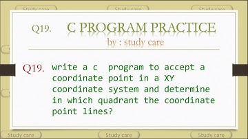 C Programs:write a c  program to accept a coordinate point in a XY coordinate system and ...........