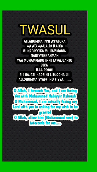 TAWASUL DENGAN KEAGUNGAN NABI MUHAMMAD SAW