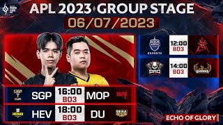 BRU VS HKA I BRO VS KG I SGP VS MOP I HEV VS DU | APL 2023 Vòng Bảng | Ngày 6/7