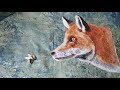 Fox art quilt 4 - finishing stages