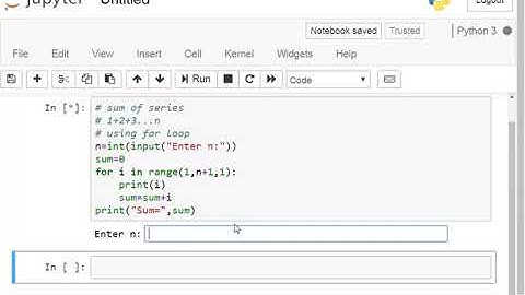 Sum of series using for loop