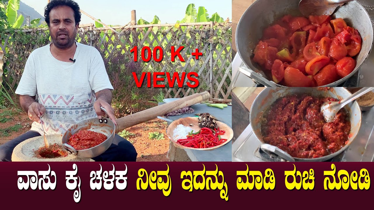 ವಾಸು ಕೈ ಚಳಕ - ನೀವು ಇದನ್ನು ಮಾಡಿ ರುಚಿ ನೋಡಿ ಹೇಳಿ!!  | Red Chilli Tomato Chutney | Food Recipe | Ep 59