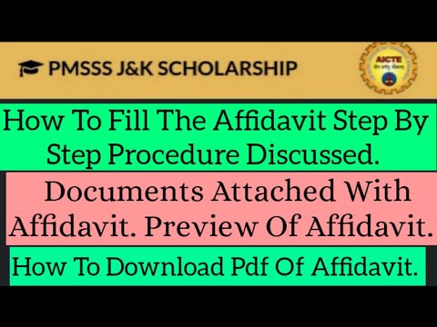 PMSSS Urgent Notice Step By Step Procedure For Filling Affidavit Of AICTE. |Documents To Be Attached