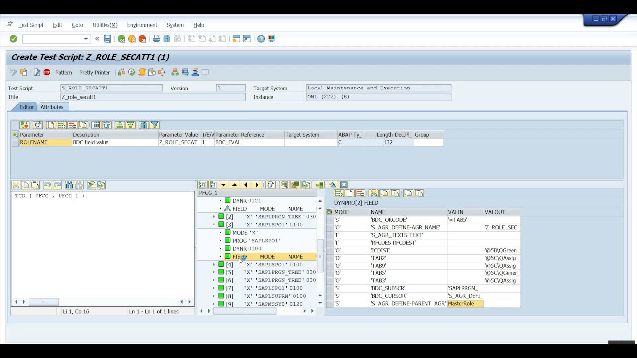 eCATT Scripts for Creating  Mass Derived Roles