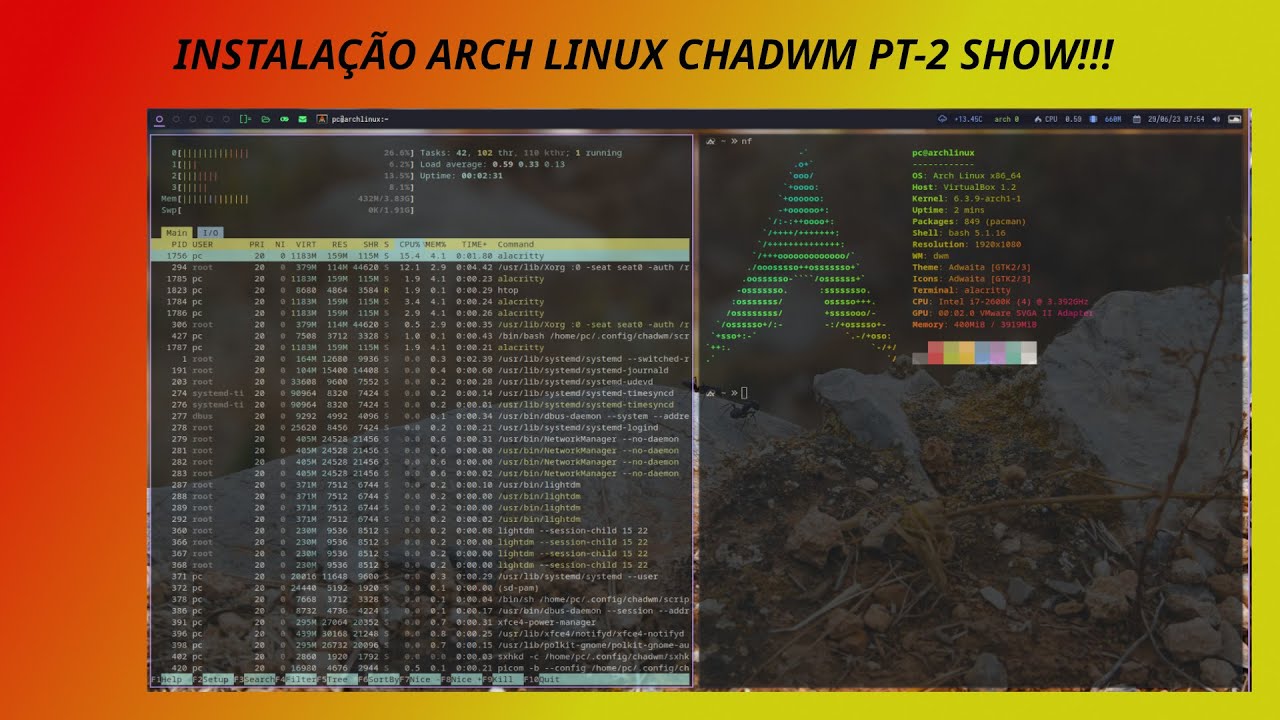 ARCH LINUX COM CHADWM PT-2 SHOW!! - YouTube