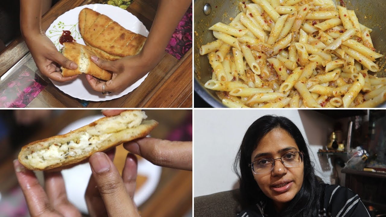 Pizza...Pasta...Garlic Bread...Italian Breakfast and dinner || Garlic bread recipe without yeast.