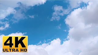 Blue Sky and Clouds Screen Saver (No sound) 2 Hours 4K UHD