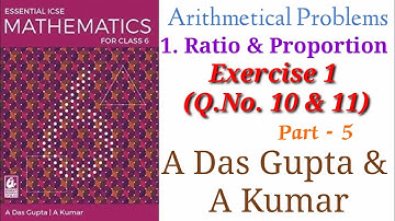 ICSE Mathematics| Class 6| Solution| Arithmetical Problems| 1 Ratio| Part-5| Amarclasses #icse #math