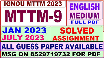 mttm 9 solved assignment 2023 / mttm 9 solved assignment 2022-23 / ignou mttm 9 2023-24