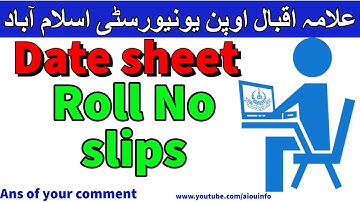 cie Date sheet 2021 Matric and FA fsc of Allama Iqbal Open University | AIOU INFO