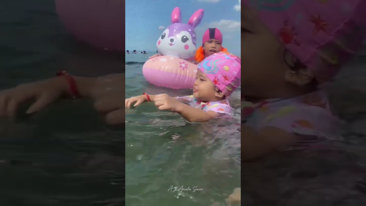 First dagat ng baby CL nakulayan din☀️🐚 #ajariolasuicovlog