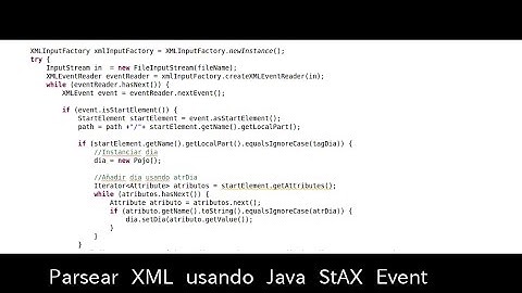 Parsear XML con Stax event