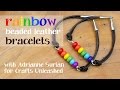 Rainbow Beaded Leather Bracelets