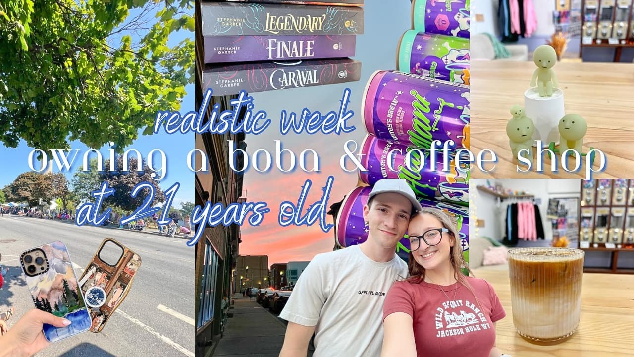 realistic week in my life owning a boba & coffee shop at 21! lots of ...